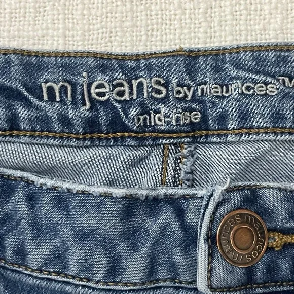 M Jeans by Maurices Womens Jeans Blue Distressed Size 14 Regular Mid Rise - Picture 8 of 9